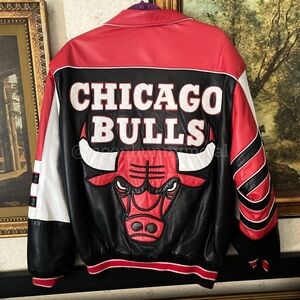 Vintage Chicago Bulls NBA Hamilton Reversible Leather Jacket 90s Bomber Moto M